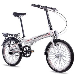 CHRISSON Plegables Bicicleta plegable Chrisson de 20 pulgadas, de aluminio, 7 velocidades Shimano Nexus, color blanco