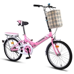 ZDXC Plegables Bicicleta Plegable con Soporte, Mini Bicicleta Portátil para Adultos, Bicicleta Urbana Ultraligera, Pequeña, para Estudiantes, para Hombres, Mujeres, Bicicleta de Crucero, 16 Pulgadas / 20 Pulgadas