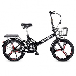 HYCR Plegables Bicicleta plegable de 16 / 20 pulgadas para mujeres adultas de velocidad variable que llevan bicicletas pequeñas, adecuadas para estudiantes masculinos y femeninos que viajan a la es blackB-single speed