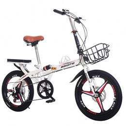 CHR Bicicleta Bicicleta Plegable De 16 Pulgadas 20 Pulgadas Bicicleta De Disco De 7 Velocidades con Bicicleta De Disco Cuadro De Bicicleta para Niños Mini Bicicleta con Cesta Bicicleta Plegable, A-20inch
