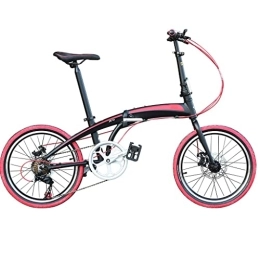 KDHX Bicicleta Bicicleta plegable de 20" Marco de delfín de aleación de aluminio Frenos de disco mecánicos delanteros y traseros Múltiples colores No dobla los pedales para viajar y hacer ejercicio ( Color : White )