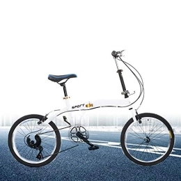 Fetcoi Bicicleta Bicicleta plegable de 20 pulgadas, 7 velocidades, portátil, cruiser para hombres, niños, niñas y mujeres