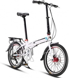 XINHUI Bicicleta Bicicleta Plegable De 20 Pulgadas De 7 Pulgadas, Bicicleta Plegable De Adultos, Con Neumático Antideslizante Y Resistente Al Desgaste, Bicicleta Super Compacta De Cercanías Urbanas, Para Estudiantes