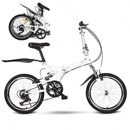 JSL Plegables Bicicleta plegable de 20 pulgadas de absorción de golpes para niños y jóvenes de montaña Bicicletas unisex ligero Commuter Bike 6 velocidades marco de acero plegable niños bicicleta