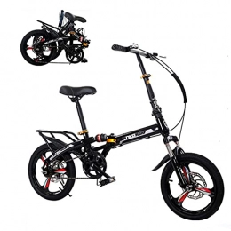 mistywind Plegables Bicicleta plegable de 20 pulgadas, doble amortiguador, 7 velocidades, freno de disco doble, bicicleta urbana, ligera, BMX, bicicleta de montaña (negro)