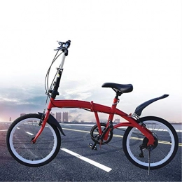 Kaibrite Plegables Bicicleta plegable de 20 pulgadas, marco de acero al carbono, 7 velocidades, frenos en V dobles, altura del asiento ajustable hasta 90 kg, color rojo, unisex, deportes al aire libre