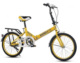 YOUSR Bicicleta Bicicleta Plegable De 20 Pulgadas, Niños Grandes, Niños, Adultos, Hombres Y Mujeres, Bicicletas De Estudiantes Yellow 16inches