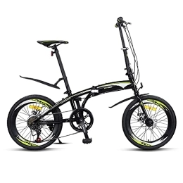 DODOBD Plegables Bicicleta Plegable de 20 Pulgadas para Adultos, 7 Velocidad Variable, Bicicleta Plegable para Hombres y Mujeres, Bici Plegable con Frenos de Disco Dobles de Velocidad Variable