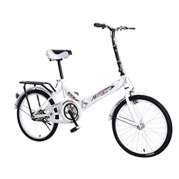 TropBox Plegables Bicicleta plegable de 20 pulgadas para adultos y jóvenes, ligera, medios de transporte (blanco)