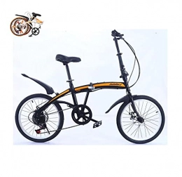 DYM Bicicleta Bicicleta Plegable de 20 Pulgadas, Velocidad Variable, Freno de Disco Doble, Bicicleta para Mujeres Adultas, Unisex, aleación de Aluminio, Ciudad, Camino cómodo (Color:Black A, Size:Airplane)