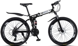 DPCXZ Bicicleta Bicicleta Plegable De 26 Pulgadas, 21 Velocidades Doble Suspension Bicicletas Urbanas, Fácil De Plegar Bicicleta Montaña Para Adultos Y Jóvenes, Para Exteriores black, 26 inches