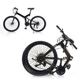 Futchoy Bicicleta Bicicleta plegable de 26 pulgadas, 21 velocidades, para camping, color negro, peso de carga de 150 kg