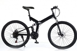 SHZICMY Bicicleta Bicicleta plegable de 26 pulgadas, bicicleta de montaña, plegable, bicicleta de carrera, freno V, color negro