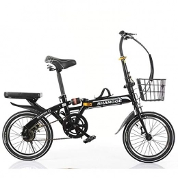 FLYFO Plegables Bicicleta Plegable De Freno De Una Velocidad, Bicicleta Portátil Ultraligera para Adultos De 20 Pulgadas, Bicicleta De Viaje, Bicicleta De Carretera, Negro