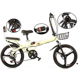 JTYX Plegables Bicicleta plegable de velocidad variable Bicicleta plegable de trabajo portátil ultraligera para mujer ultraligera para estudiantes Niños Hombres Bicicleta con cesta y marco, 16 pulgadas / 20 pulgad