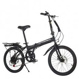 JustSports1 Plegables Bicicleta Plegable de Velocidad Variable de 20 Pulgadas Bicicleta Plegable Tándem de Ciudad Bicicleta de Ciudad de Frenos de Doble Disco Bicicleta de Una Rueda para Montar al Aire Libre para Adultos