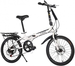 JSL Plegables Bicicleta plegable ligera bicicleta portátil ruedas de 20 pulgadas con soporte de transporte trasero y 7 velocidades