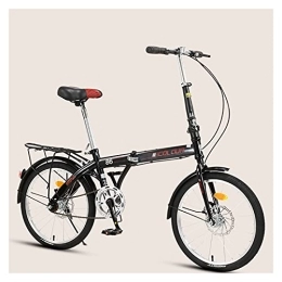LHQ-HQ Bicicleta Bicicleta Plegable Ligera De 20 Pulgadas Bicicletas Plegables De Una Sola Velocidad Frenos De Disco Doble Bicicletas para Viajeros para Adultos Estudiantes Bicicleta Urbana Urbana, A
