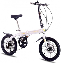 JSL Bicicleta Bicicleta plegable ligera de 7 velocidades de 16 pulgadas con freno de disco doble, ideal para montar en la ciudad y desplazamientos con guardabarros delanteros y traseros-16_B