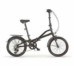 MBM Bicicleta Bicicleta plegable MBM Metr, cuadro de aluminio, manillar ajustable, 6 velocidades, ruedas 20", dos colores disponibles (Negro)