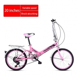 Chang Xiang Ya Shop Plegables Bicicleta plegable Mini absorción de velocidad en bicicleta adulta de choque 20 pulgadas vespa ultraligero portátil bicicleta de carretera bicicleta de niños ( Color : Pink , Size : 20 inches )