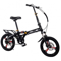MFZJ1 Bicicleta Bicicleta plegable Mini bicicleta ultraligera de una sola velocidad, doble absorcin de impactos, bicicletas de ciclismo con linterna de bicicleta, canasta de automvil y guardabarros, bicicleta liviana