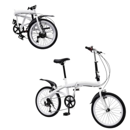 Chynalys Plegables Bicicleta plegable para adultos, 20 pulgadas, doble V, acero al carbono, plegable, 7 velocidades, acero al carbono, portátil, peso ligero, bicicleta plegable, altura ajustable