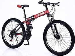 DPCXZ Plegables Bicicleta Plegable Para Adultos, 26 Pulgadas Freno De Doble V Acero Al Carbono Bicicleta Plegable, Rueda De Radios Bicicletas Urbanas, Para Hombre Y Mujer Red, 26 inches