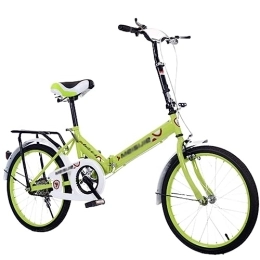 WOLWES Bicicleta Bicicleta plegable para adultos, bicicleta de ciudad plegable de acero con alto contenido de carbono, bicicleta plegable liviana, con portaequipajes trasero, para adolescentes, adultos D, 20in