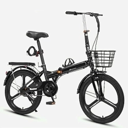 JAMCHE Plegables Bicicleta plegable para adultos, bicicleta plegable con marco de acero al carbono de alta resistencia, bicicleta urbana fácil de plegar con portaequipajes trasero, guardabarros delanteros y traseros