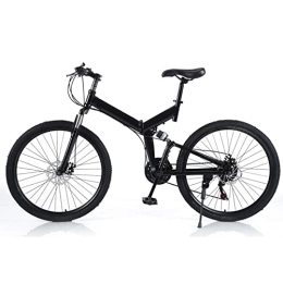 SHZICMY Plegables Bicicleta plegable para adultos de 26 pulgadas, bicicleta de montaña, camping, color negro, peso de carga de 150 kg, freno de disco