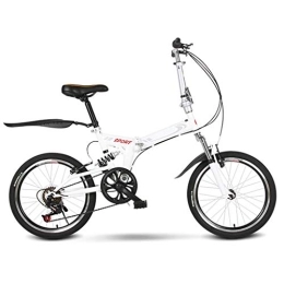 HerfsT Plegables Bicicleta plegable para adultos, hombres y mujeres, mini bicicleta plegable ligera de 6 velocidades con freno en V, ruedas de 20 pulgadas, bicicleta para viajeros urbanos para adultos y adolescentes