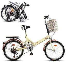 COKECO Bicicleta Bicicleta Plegable para Adultos, Mini Sistema De Transmisión Portátil De 6 Velocidades De 20 Pulgadas Marco Liviano Acero con Alto Contenido De Carbono con Una Carga Máxima 150 Kg