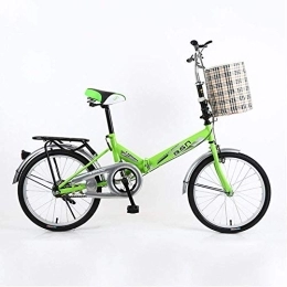 YQGOO Plegables Bicicleta plegable para hombres y mujeres de 20 pulgadas - Bicicleta de montaña para adultos Doble choque Off-Road Off-Road Estudiantes masculinos y femeninos Ciclismo rápido, Azul (Color: Verde)