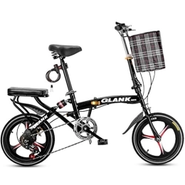 BJYX Plegables Bicicleta plegable pequeña bicicleta plegable, ruedas de 16 pulgadas, transmisión de 6 velocidades, absorción de golpes para hombres y mujeres adultos