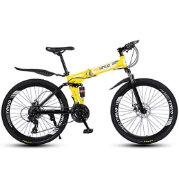 STRTG Bicicleta Bicicleta Plegable, Plegado Montaña Bike + Sillin Confort Marco De Acero De Alto Carbono, 21 * 24 * 27 Velocidades 26 Pulgadas Exterior, Unisex Adulto, Micro Bike