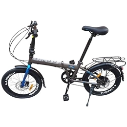 Bicicleta plegable - Ruedas de 20" - Frenos de disco - Acero de alta resistencia (gris/azul)