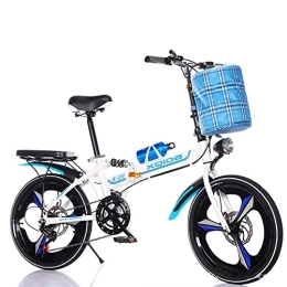 CADZ Plegables Bicicleta Plegable - Soporte para Bicicletas De 20 Pulgadas, Coche De Estudiante Plegable Portátil Ultraligero - para Almacenamiento De Bicicletas En Interiores Bicicleta Compacta De Ciudad Plegable