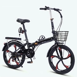 JAMCHE Bicicleta Bicicleta plegable, transmisión de 7 velocidades, bicicleta plegable de acero con alto contenido de carbono, bicicleta plegable liviana para desplazamientos adultos, adolescentes, hombres y mujeres