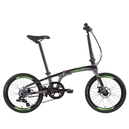 Zxb-shop Plegables Bicicleta Plegable Unisex Bicicleta plegable conmuta de la manera de 8 velocidades cambio de marco de aleación de aluminio de 20 pulgadas Diámetro de rueda 10 segundos plegable de doble disco de freno
