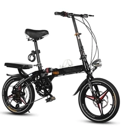 Mrzyzy Bicicleta Bicicleta ultraligera de 16 pulgadas, portátil, mini scooter plegable para adultos, frenos de disco doble y doble amortiguador, bicicletas de confort, para trabajo, viajes, ciclismo al aire libre y de