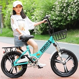 LLF Plegables Bicicletas, Bicicleta Plegable Para Hombres Adultos, Mini Bicicleta Plegable Compacta Para El Trabajador De Oficina Del Estudiante Urbano, Marco Plegable De Acero De Alta Resis(Size:18inch, Color:Azul)