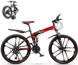 klt Plegables Bicicletas de montaña, bicicletas de montaña plegables para estudiantes adultos, ruedas de 24 velocidades de 26 pulgadas,