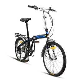 Bicicletas Plegables Bicicletas De Velocidad Variable 20 Pulgadas Plegable For Adultos For Niños 7 Speed (Color : Black, Size : 20 Inches)