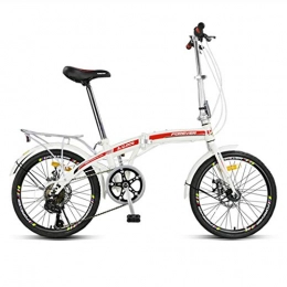 Bicicletas Bicicleta Bicicletas de Velocidad Variable Adulto Plegable Estudiante Chica Chico de Ultra luz Mini portátil de Velocidad 20 Pulgadas (Color : Red, Size : 20inches)