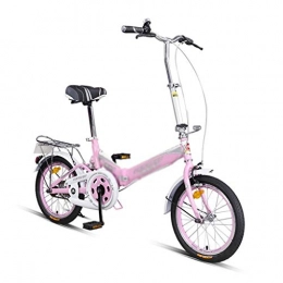 Bicicletas Plegables Bicicletas Plegable 16 Pulgadas For Adultos For Nios Portatil For Estudiantes (Color : Pink, Size : 16 Inches)