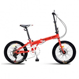 Bicicletas Plegables Bicicletas Plegable 20 Pulgadas Velocidad Variable For Niños For Estudiantes (Color : Red, Size : 20 Inches)