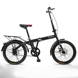 Bicicletas Plegables Bicicletas Plegable Adultos 20 Pulgadas Ligera para Estudiantes Niños (Color : Black, Size : 20inches)