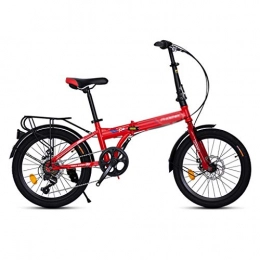 Bicicletas Bicicleta Bicicletas Plegable For Adultos De 20 Pulgadas Velocidad Variable Todoterreno For Adultos 7 Velocidades (Color : Red, Size : 20 Inches)