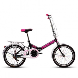 Bicicletas Bicicleta Bicicletas Plegable For Adultos Estudiante De 20 Pulgadas Porttiles Al Aire Libre Sola Velocidad (Color : Black, Size : 20 Inches)